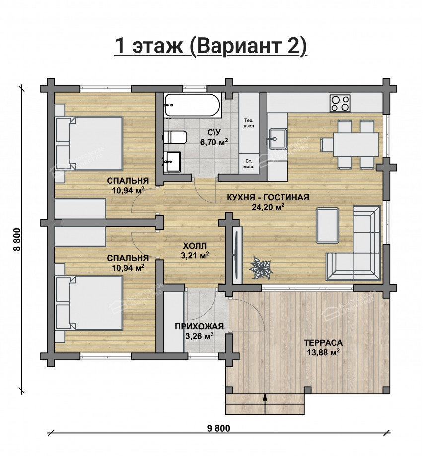 Дом из клееного бруса VZ-428
